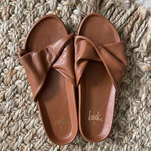 Beek Cognac Leather Sandals